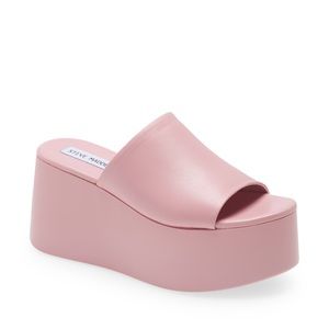 Pink Steve Madden Platform Slide Sandals